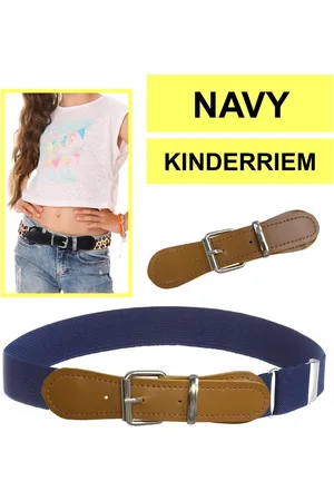 Fako Fashion Kinderriem Elastisch Oval - Elastische Riem Voor Kinderen - Rekbare Riem - Broekriem - Stretch Riem - Natural