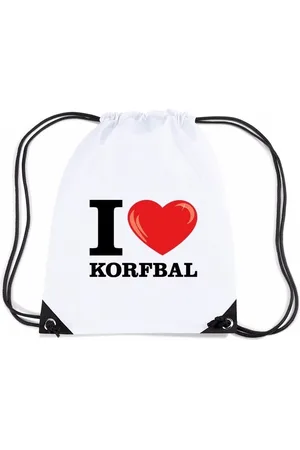 Bellatio Decorations Nylon I love korfbal rugzak/ sporttas met rijgkoord