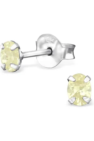 Amanto Oorbellen Foke Canary - 925 Zilver E-Coating - Ovaal - 3x4mm