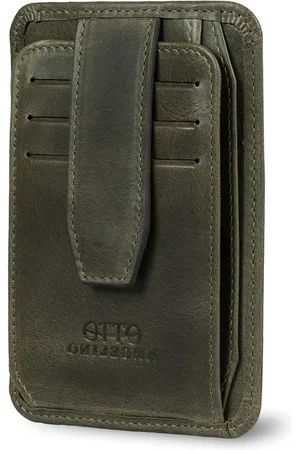 Merkloos Minimalisten Mannen Portemonnee met Snap Gesp - Slim Italiaans Leer Credit Card Holder - Munt met Rits - Snelle Toegang - RFID-Blocker - Stijlvol en Functioneel