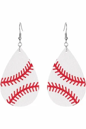 Fako Bijoux® Oorbellen - Druppel - Kunstleer - Softbal