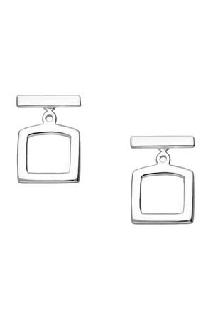 EAR IT UP Oorbellen - Bar - Vierkant - Jacket - Push back oorknopjes - 925 sterling - 14 x 10 mm - 1 paar