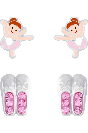 JYC Joy|S - Zilveren ballerina oorbellen set 2 paar - ballerina danseres oorbellen - ballerina schoentjes