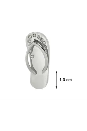 Blinx Jewels Stalen Hanger Pantoffel Sandaal Steentjes Zirkonia