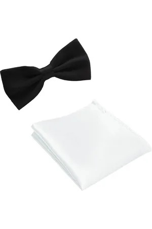 Merkloos Vlinderstrik - inclusief - pochette - /Wit Smoking - strik - strikje - vlinderdas - pochet - gala- heren - Cadeau