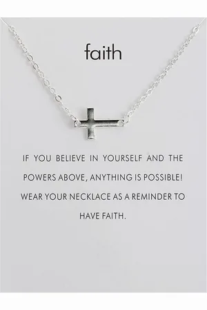 Bixorp Luck Zilveren Dames Ketting met Kruis - "Faith" - 45/50cm - Cadeau voor Vrouw - Zilverkleurig