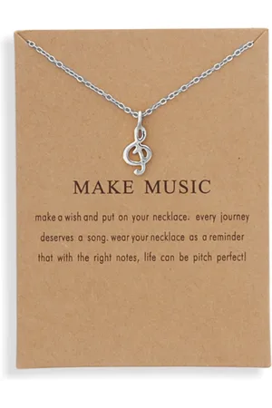 Bixorp Luck Zilveren Dames Ketting met Muzieknoot - "Make Music" - 45/50cm - Cadeau voor Vrouw - Zilverkleurig