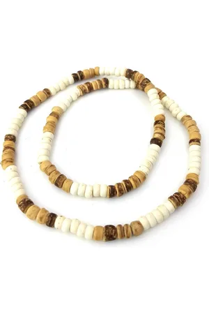 No Evil Kralenketting met 6mm kokoskralen en imitatiesteen bruin