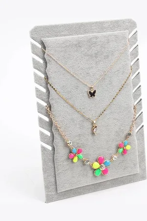 Fliex Sieraden display Ketting standaard - Velours - 5 ruimtes