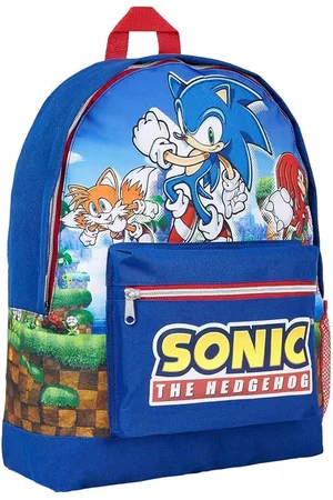 Sonic The Hedgehog The Hedgehog-schooltas - Rugtas - kinderrugzak voor jongens - blauwe rugzak met grote capaciteit voor school, reizen, sport, boekentas, 2 vakken - -geschenken voor jongens - Donkerblauw