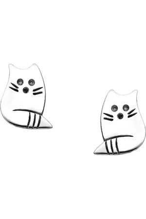 EAR IT UP Oorbellen - Kat - Kitten - Push back oorknopjes - 925 sterling - 9 x 6 mm - 1 paar