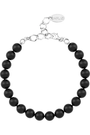 ARLIZI 1085 Parel Armband - Dames - 925 Sterling Zilver - 20 cm - 8 mm - Zwart