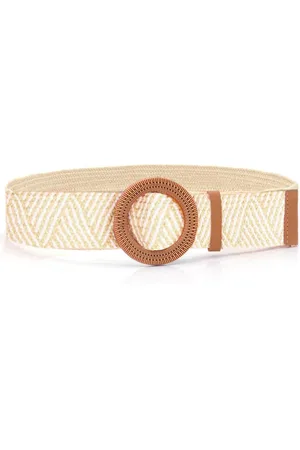 Fashion Favorite Gevlochten Riem | Crème / Beige | Kunststof / Riet / Rotan Look | 90 cm |
