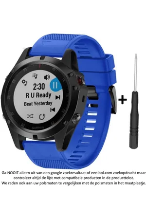 Merkloos Siliconen horlogebandje geschikt voor Garmin Fenix 5 (& 5 Plus & Sapphire) / Forerunner 935/945 / Quatix 5 &5 Sapphire / Fenix 6 &6 Plus / Approach S60 & S62 / MARQ devices / D2 Delta – Quickfit Compatibel – 22 mm blue smartwatch band