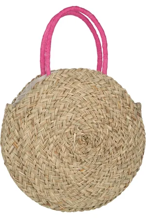 J-line Strandtas Rond Bloem - zeegras - /fushia