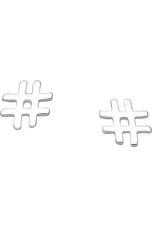 EAR IT UP Oorbellen - Hashtag - Push back oorknopjes - 925 sterling - 6 x 6 mm - 1 paar