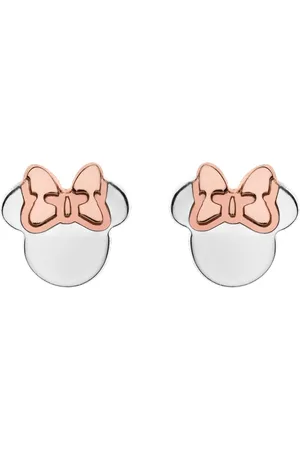 Disney 4-DIS014 Zilveren Minnie Mouse Oorbellen - Minnie Oorknopjes - Sieraden - 7,2x7,5mm - 925 - Zilver - Rose Goudkleurig