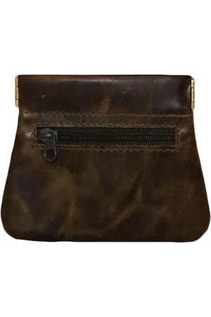 LEATHER DESIGN Knijpportemonnee met Ritsvakje Echt Leer Hunter