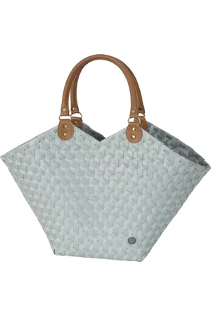Handed By Shopper - Boodschappentas - Kantoortas - Duurzaam & Handgevlochten - Strandtas - Sporttas - Sweetheart - licht groen - eucalyptus