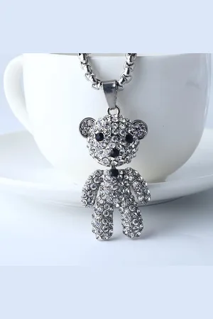 KJG Zilverkleurige Ketting met Beer
