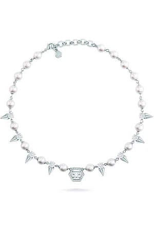 Philipp Plein PJ8EA09NU - Halsketting - Dames - 40cm - PP SPIKED PEARLS