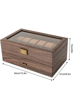 Merkloos MazrekuHome® Horloge doos - Horlogebox - Horlogedoos heren - 24 slots en afsluitbaar