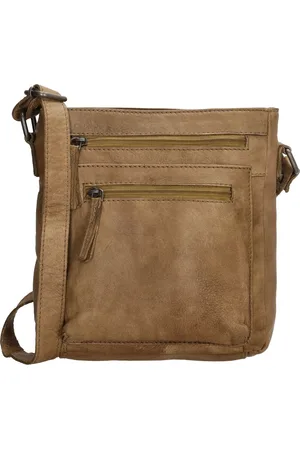 Beagles Maspalomas Crossbody Schoudertas - Handige Ritsvakken - - 100% Leer