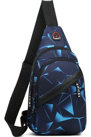 Merkloos Kibus Crossbody Tas - Blauw / Zwart - Fanny pack - Mannen en vrouwen - Dames en heren - Schoudertas - Klein - 29x16x6cm - Anti diefstal