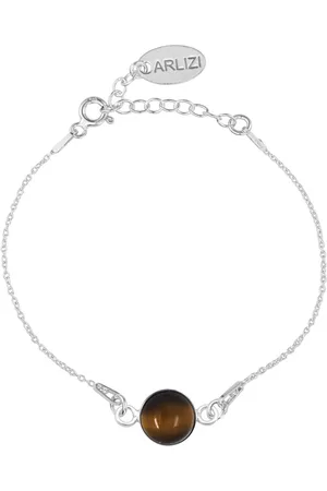 ARLIZI 2308 Armband tijgeroog cabochon - sterling - 20 cm