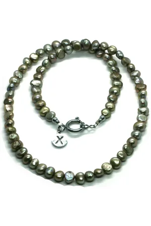 IBIZA MEN MENS JEWELLERY Jongens ketting - zoetwaterparel - 36cm - IbizaMen KIDS