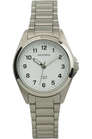 Adora Titanium dameshorloge zilverkleurig met neon wijzers- AB6094