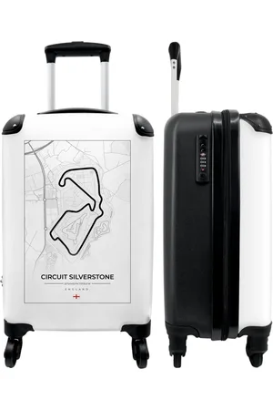 No Boring Suitcases Witte Formule 1 koffer man - Past binnen 55x40x20 cm / 55x35x25 cm - Reistassen voor mannen - F1 trolley handbagage weekendtas - Valiezen met wieltjes volwassenen wit - Reiskoffer op wielen - Rolkoffer reistrolley lichtgewicht
