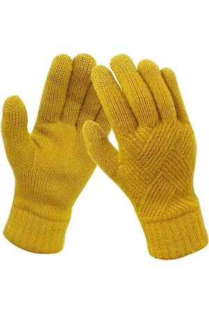 Merkloos Thermohandschoenen voor dames, vlechtgebreid, dik touchscreen, winterhandschoenen met warme thermische voering, manchet, elastische zachte winddichte handschoenen voor skiën, fietsen, wandelen, outdoor sport
