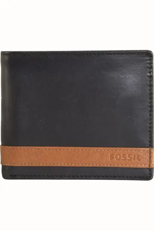 Fossil Leren Portemonnee Quinn Coin Pocket Bifold Zwart