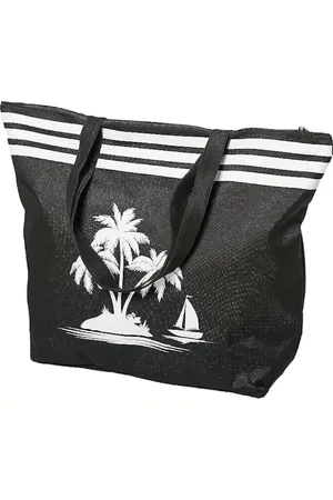 Merkloos Strandtas, grote stijlvolle badtas voor dames, strandtas met ritssluiting, binnenzak en waterdicht, met schattig design