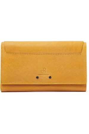 dR Amsterdam Luxe Beurs Dames met RFID Bescherming | Dames Portemonnee Overslag | Geldbeugel Dames | 12 Pasjesvakken, Rits- en Steekvakken, en Overslag met Drukknop | Stijlvolle en Ruime Portefeuille Dames | Tampa - 93129 Yellow