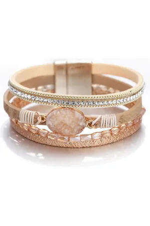 Montebello Armband Kari - Pu Leer - Strass - Zirkonia - 19.5cm