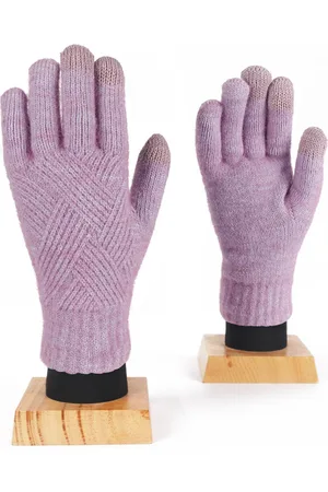 Merkloos Dames winter dubbellaags touchscreen gebreide handschoenen, 23*8cm fluwelen en verdikte koudebestendige fiets warme handschoenen, volledige vinger elastische gebreide warme handschoenen, elastische manchet winter handschoenen