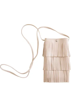 Merkloos Schoudertas Elba - met franjes - PU-leer - telefoontas - magnetische drukknoop