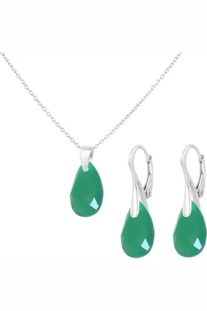 ARLIZI 2099 Sieraden set groene onyx druppel hanger - sterling