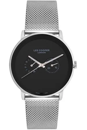 Lee LC07093.350 - Horloge - Analoog - Mannen - Heren - Milanese band - Zilverkleurig - Zwart - Grijs