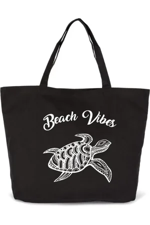 Merkloos Zomer strandtas met schilpad - Beach vibes