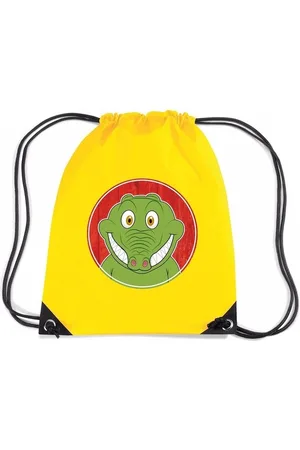 Bellatio Decorations Krokodillen rijgkoord rugtas / gymtas - - 11 liter - voor kinderen