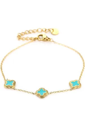 MICHELLE Armband (Sieraad) Armband 3 Klavers Turqoise