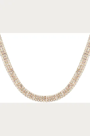 Bijoutheek Collier 3 Rijen Kristallen Stenen