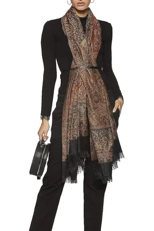 N3 Collecties Dames faux pashmina zijden paisley design sjaals, stola
