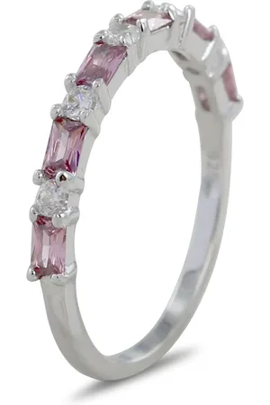 Silventi 9SIL-22307 Zilveren Ring met Zirkonia - Dames - Zirkonia - Rond - Wit - 2 mm - Baquette - - 2 x 3,5 mm