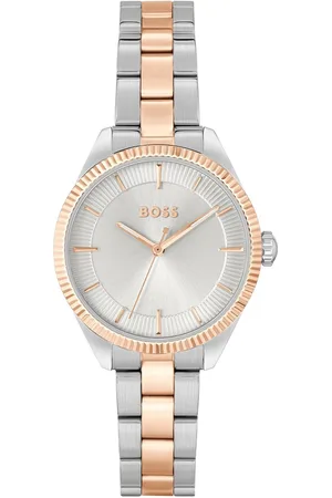 HUGO BOSS HB1502727 SAGE Dames Horloge - Mineraalglas - Staal - Zilverkleurig - 32 mm breed - Quartz - Vouw/Vlindersluiting - 3 ATM (spatwater)