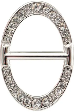 Fako Bijoux® Sjaalklem - Sjaal Klem - Sjaal Ring - Ovaal - Kristal - 25x36mm
