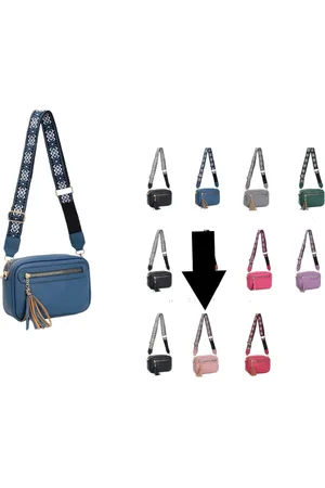 Merkloos Dudlin - crossbody- handtas - fashionable riem - roze
